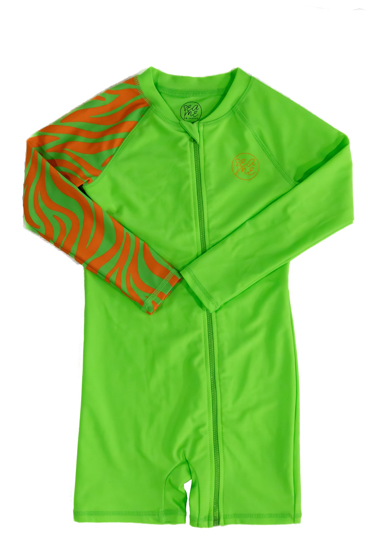 Bright Green Long Sleeve Swimsuit — High-Visibility & UPF50+