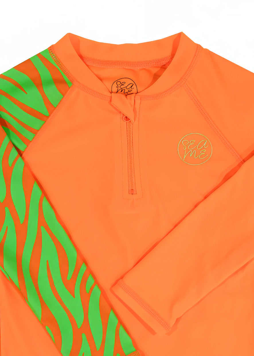 Bright Orange Long Sleeve Rash Top — High-Visibility & UPF50+