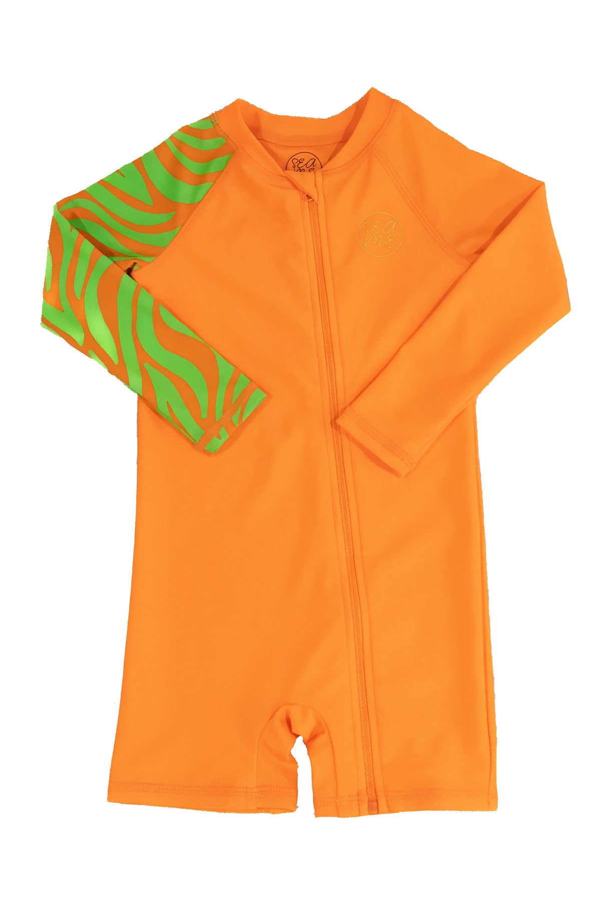 Bright Orange Long Sleeve Swimsuit — High-Visibility & UPF50+